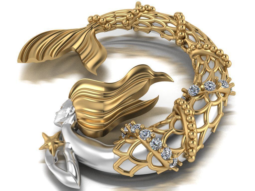 mermaid pendant 08-orginal design 3D print model_1