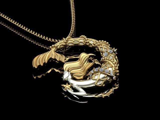 mermaid pendant 08-orginal design 3D print model_27