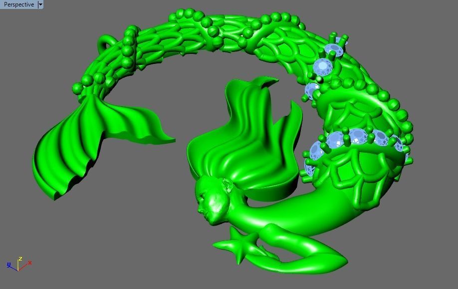 mermaid pendant 08-orginal design 3D print model_22