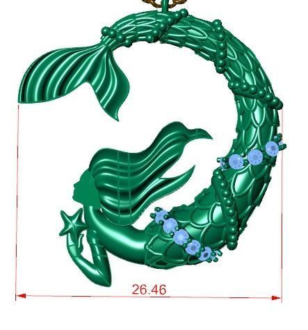 mermaid pendant 08-orginal design 3D print model_7