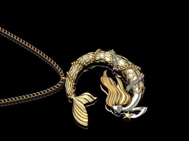 mermaid pendant 08-orginal design 3D print model_25