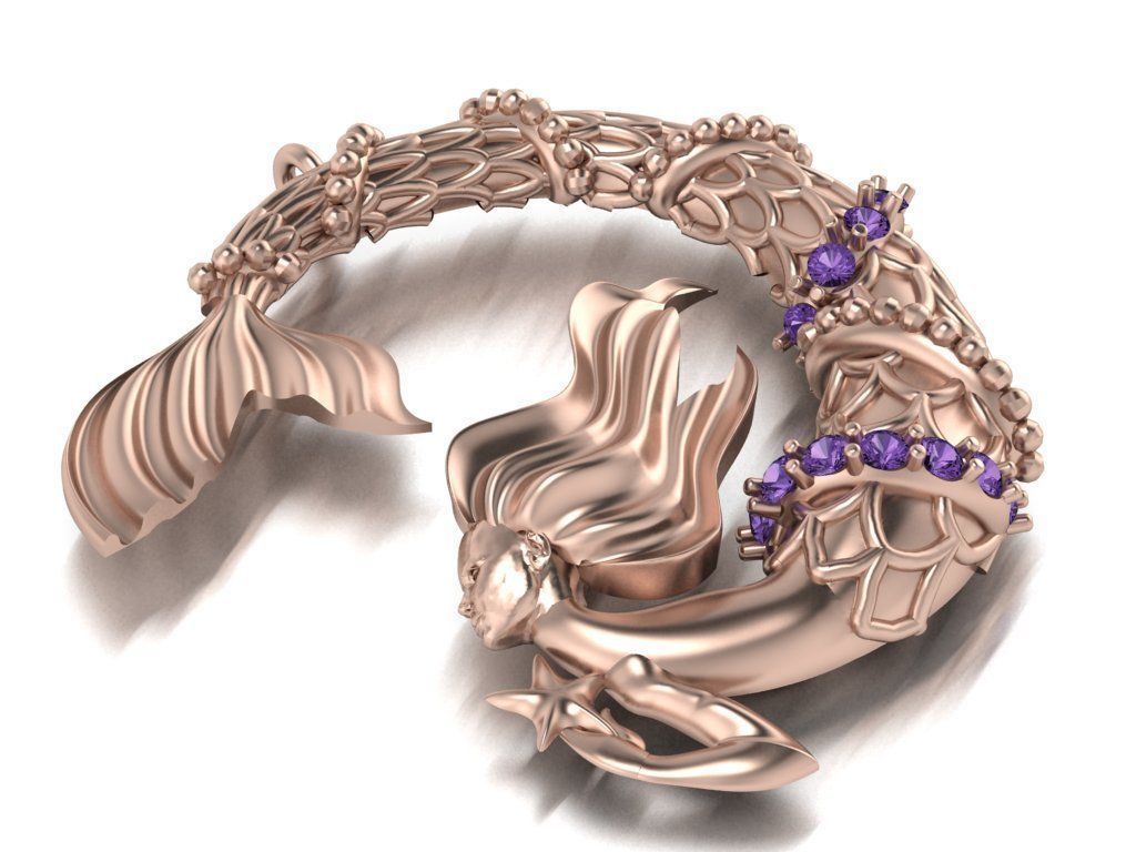 mermaid pendant 08-orginal design 3D print model_8