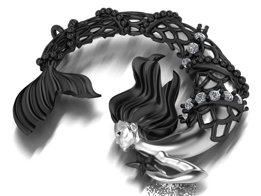 mermaid pendant 08-orginal design 3D print model_13