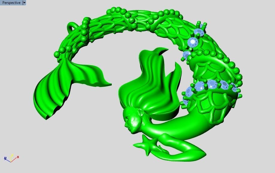 mermaid pendant 08-orginal design 3D print model_20