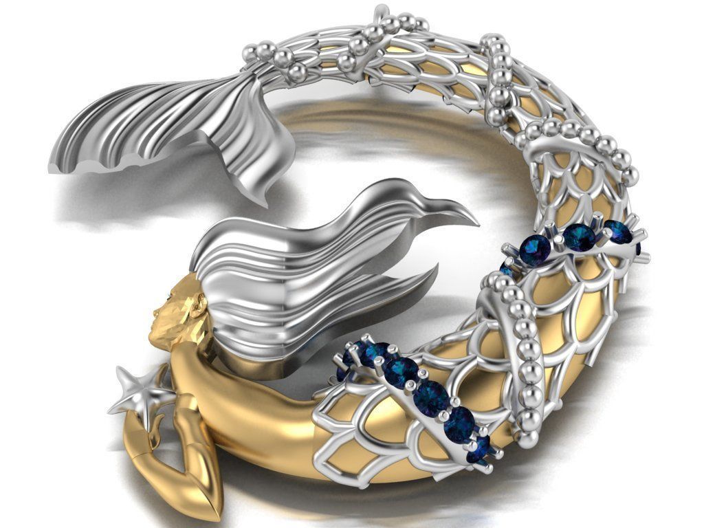 mermaid pendant 08-orginal design 3D print model_4