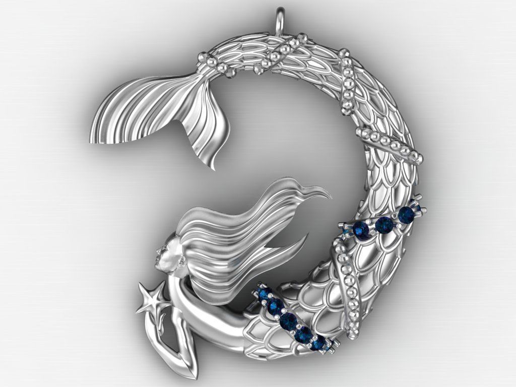 mermaid pendant 08-orginal design 3D print model_34