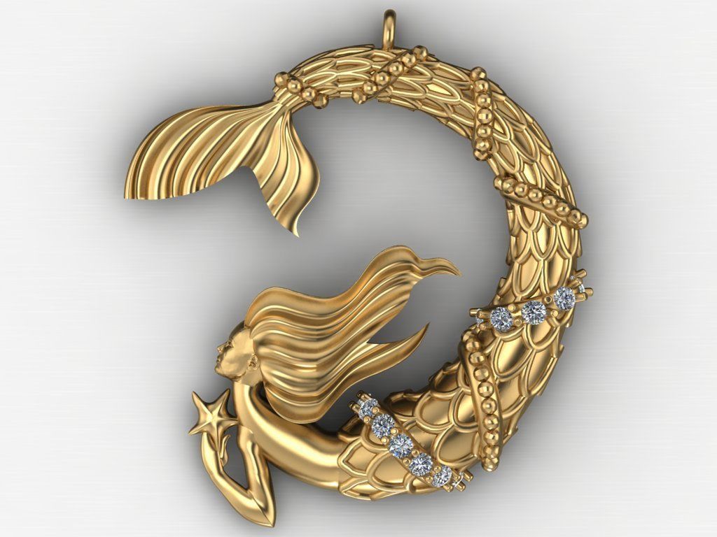 mermaid pendant 08-orginal design 3D print model_6