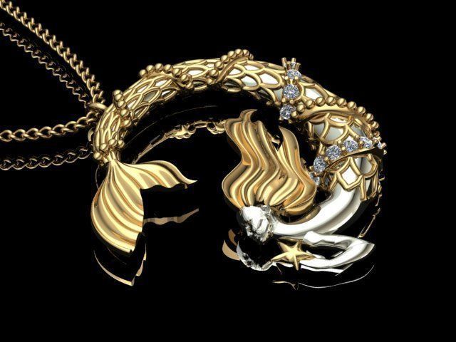 mermaid pendant 08-orginal design 3D print model_29