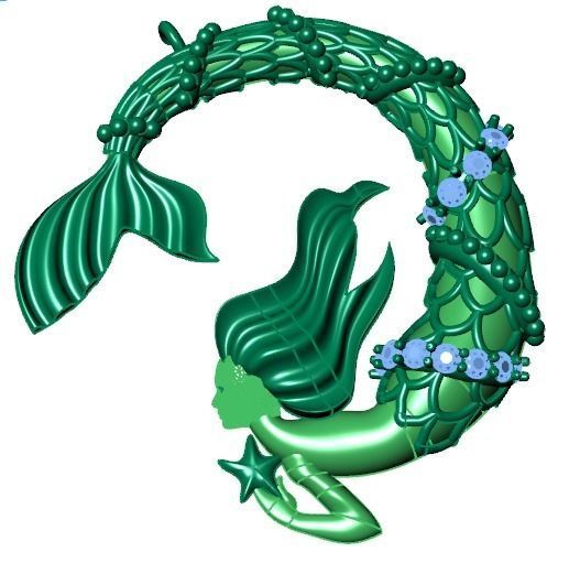 mermaid pendant 08-orginal design 3D print model_15