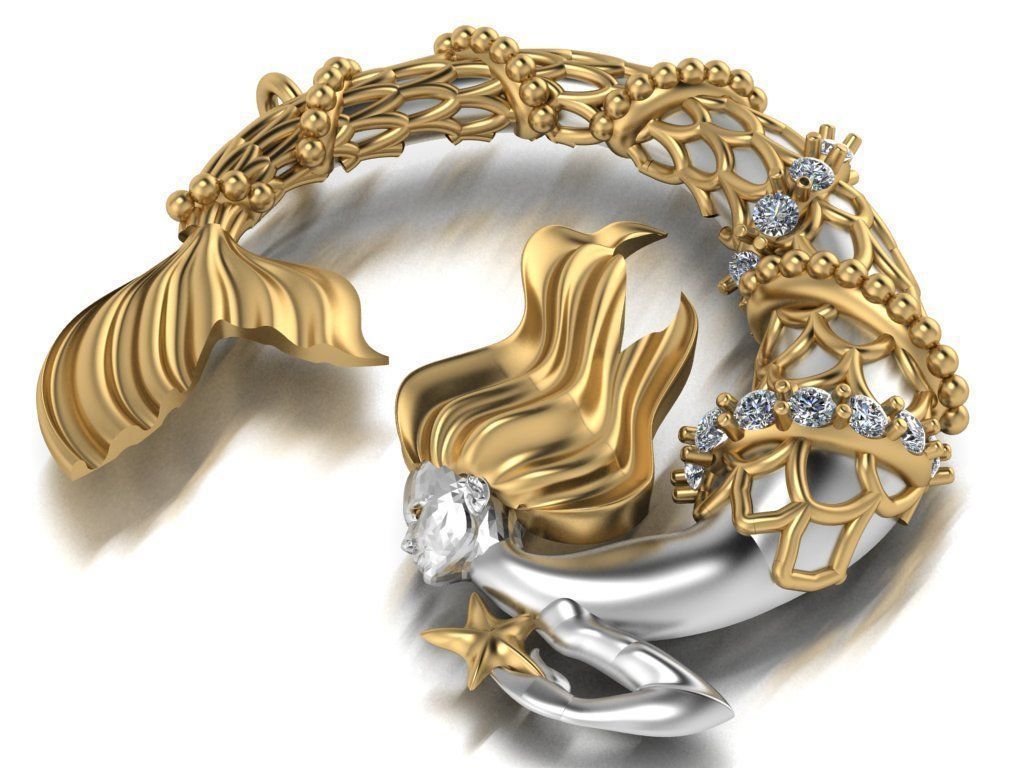 mermaid pendant 08-orginal design 3D print model_11