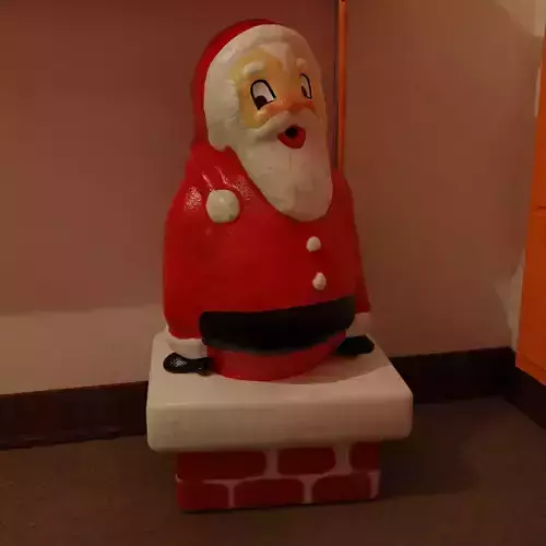 Christmas Plastic Blow Mold Santa Decoration