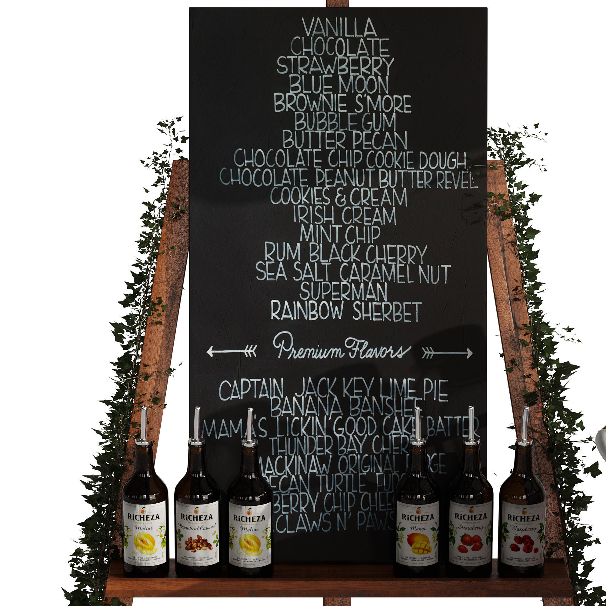 Ice Cream cart 2 blue 3D model_3