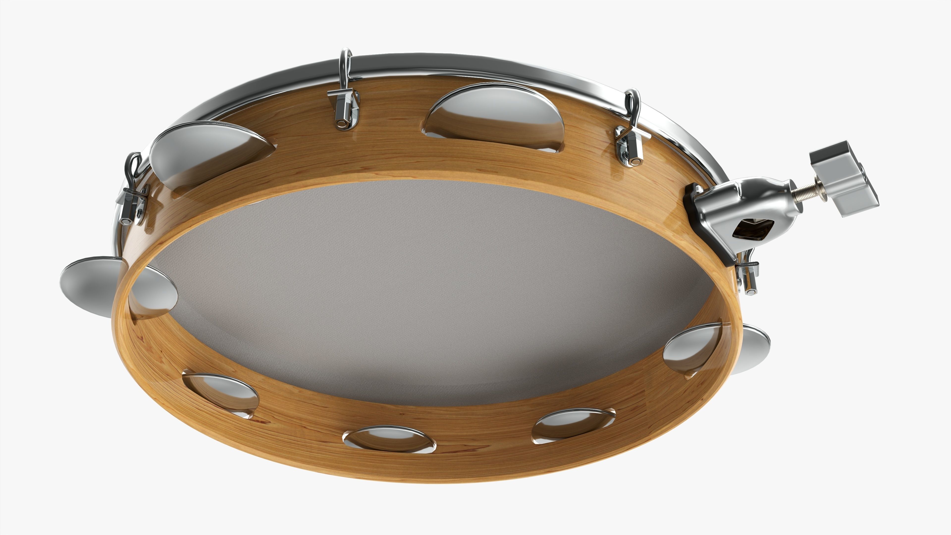 Pandeiro samba music instrument 3D model_2