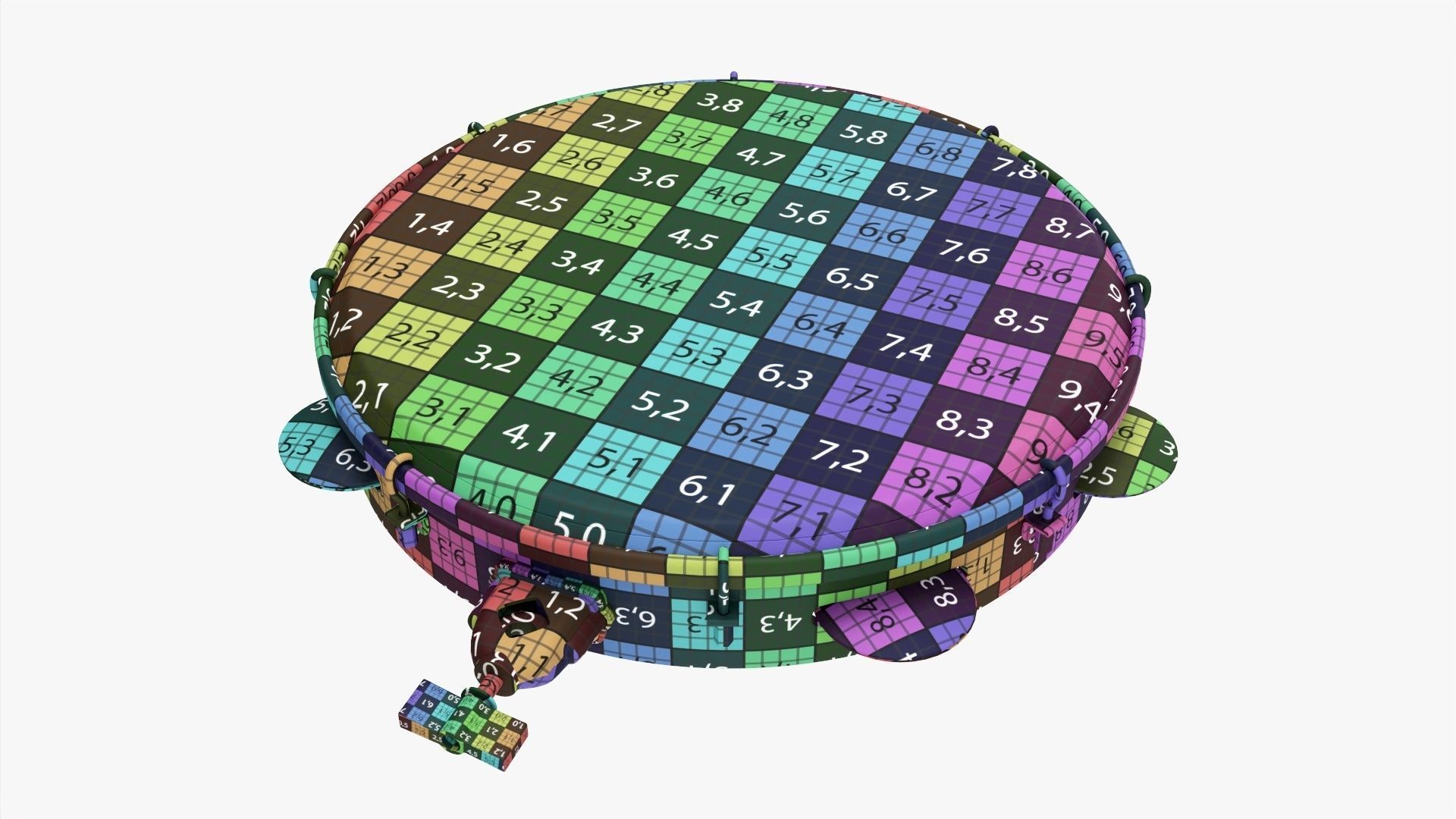 Pandeiro samba music instrument 3D model_12