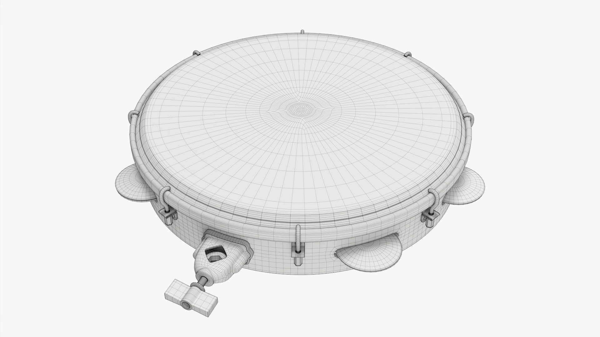 Pandeiro samba music instrument 3D model_6