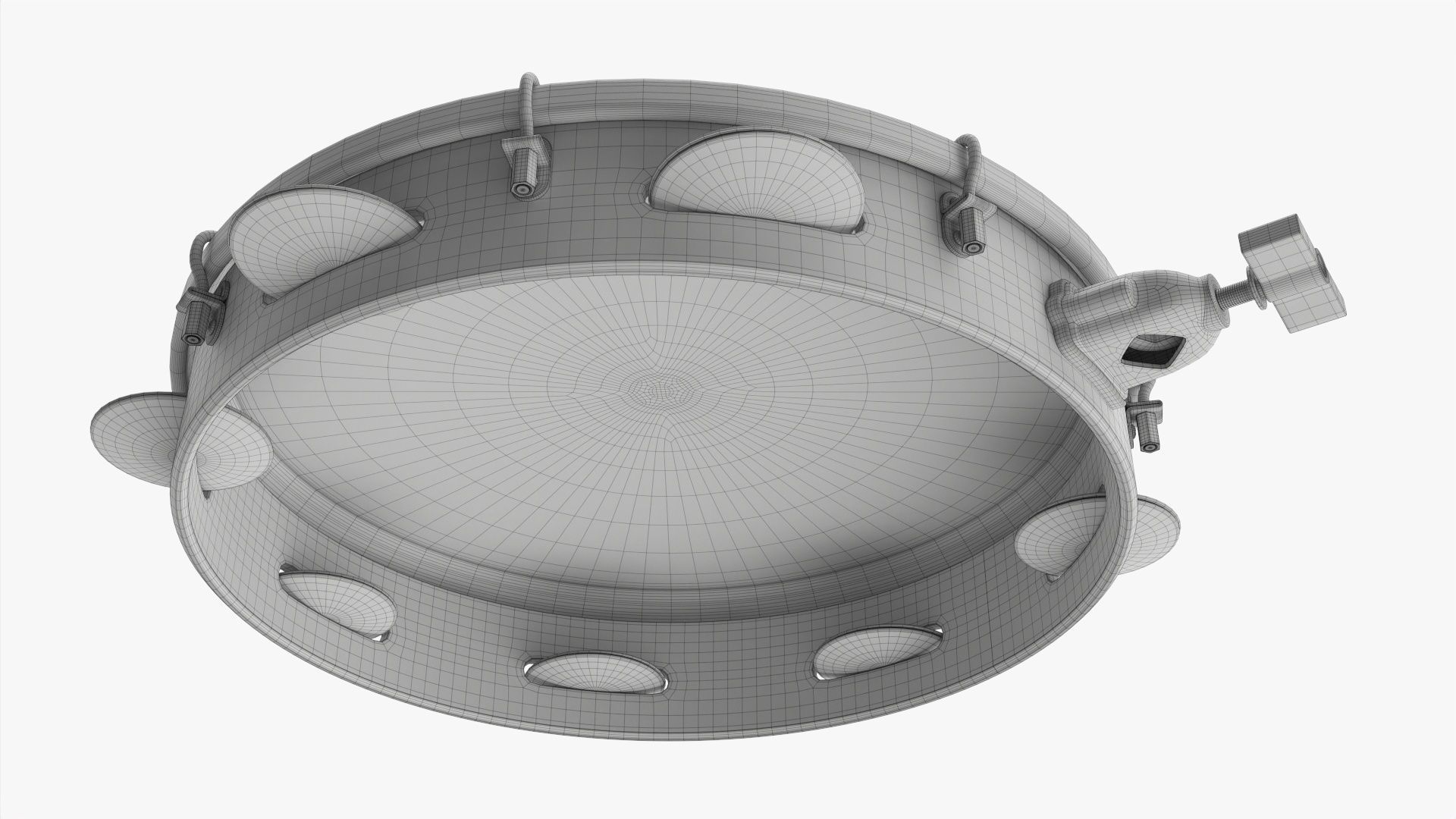 Pandeiro samba music instrument 3D model_8