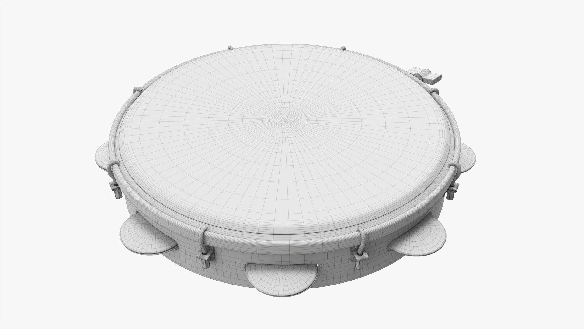 Pandeiro samba music instrument 3D model_7
