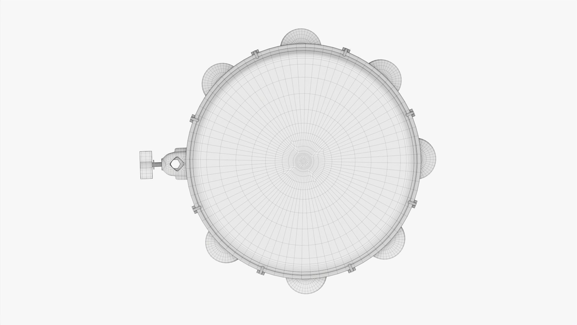 Pandeiro samba music instrument 3D model_11