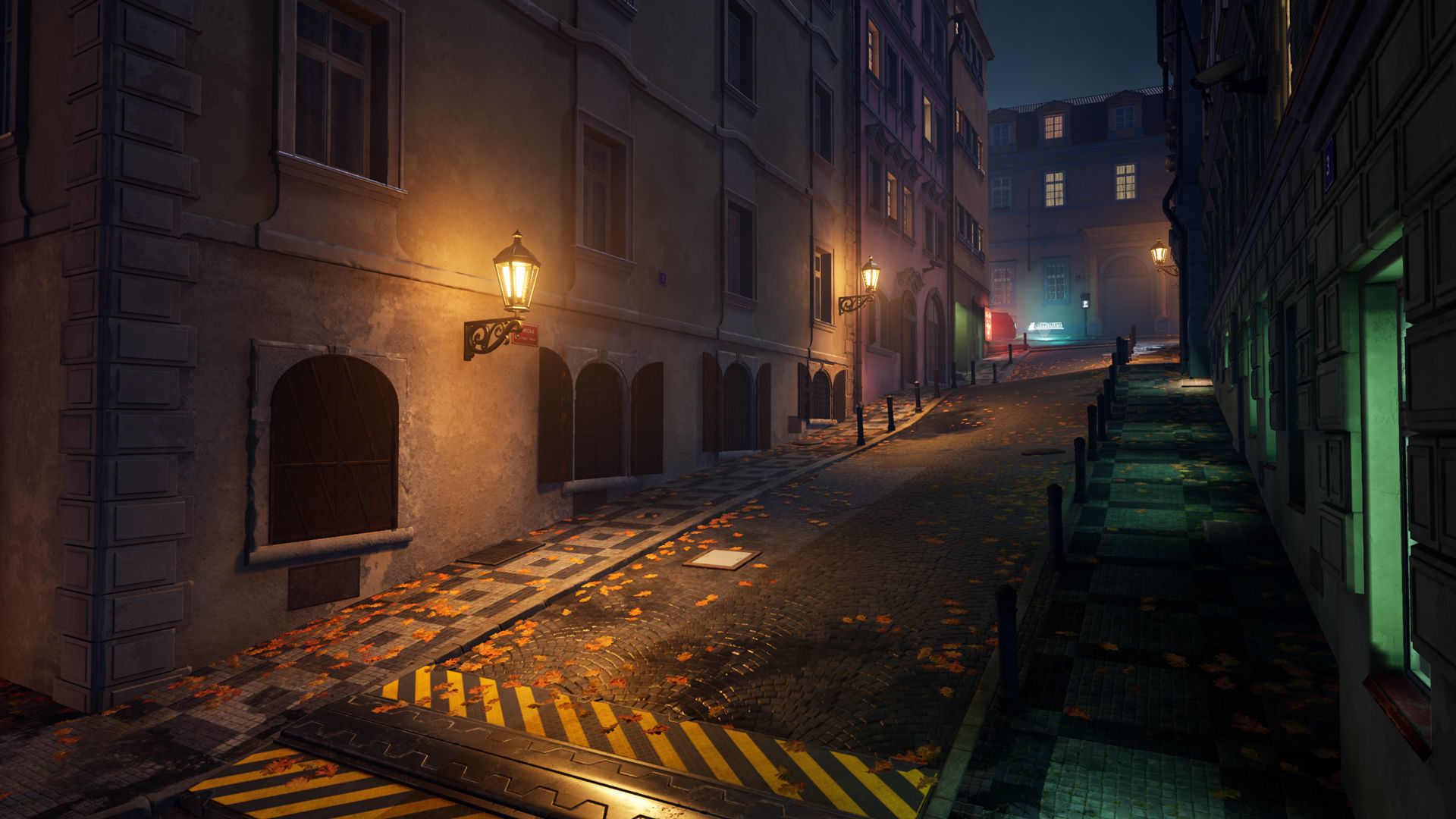 Cyberpunk Prague Street UE4 Low-poly 3D model_1