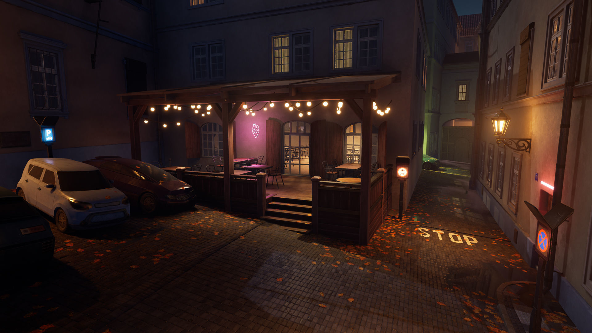 Cyberpunk Prague Street UE4 Low-poly 3D model_6