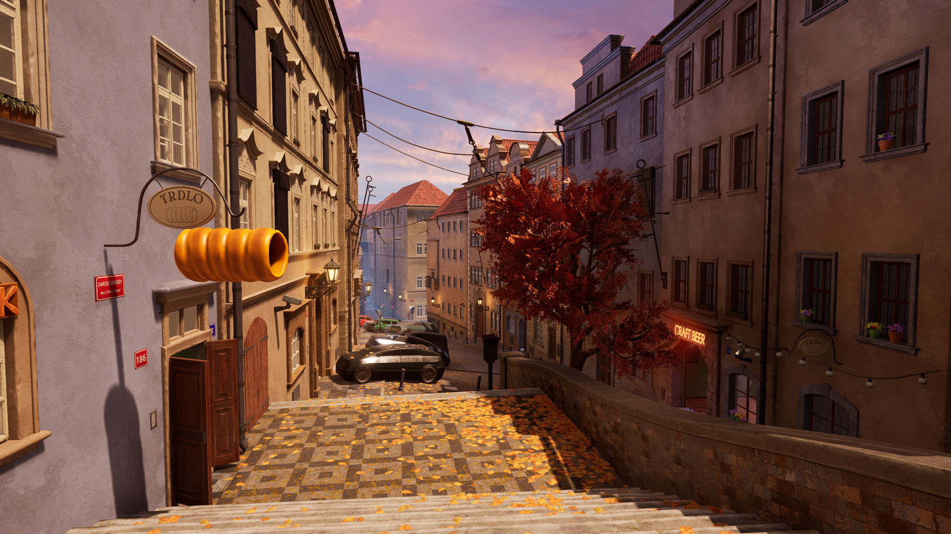 Cyberpunk Prague Street UE4 Low-poly 3D model_3