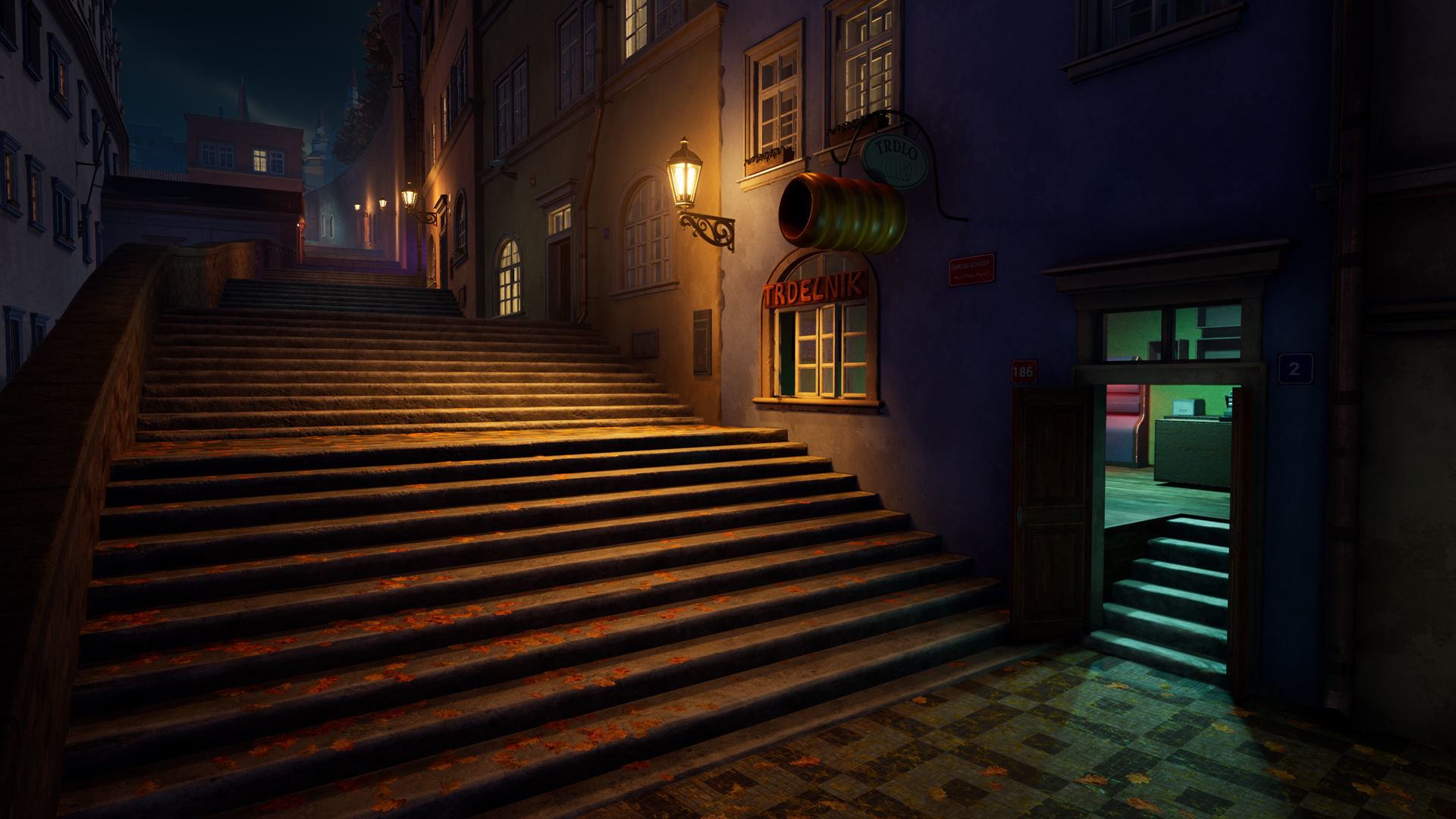 Cyberpunk Prague Street UE4 Low-poly 3D model_11