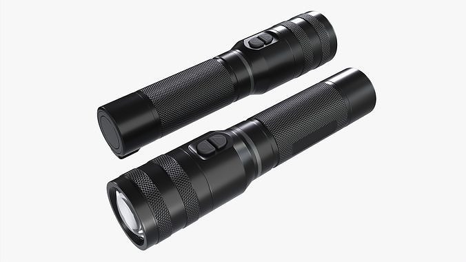 LED flashlight rechargeable 01 3D model