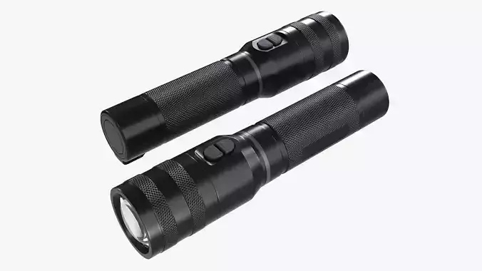 LED flashlight rechargeable 01 3D model