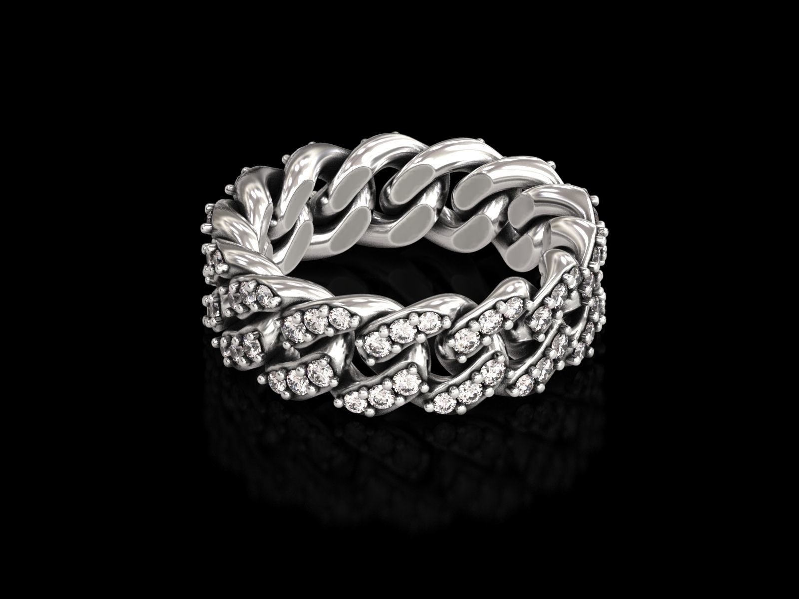 Cuban Chain Ring v2 3D print model_13