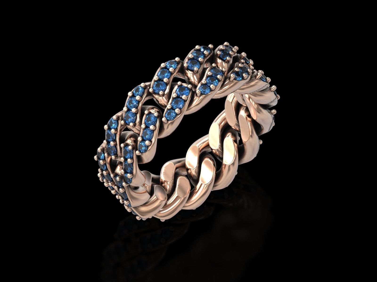 Cuban Chain Ring v2 3D print model_4