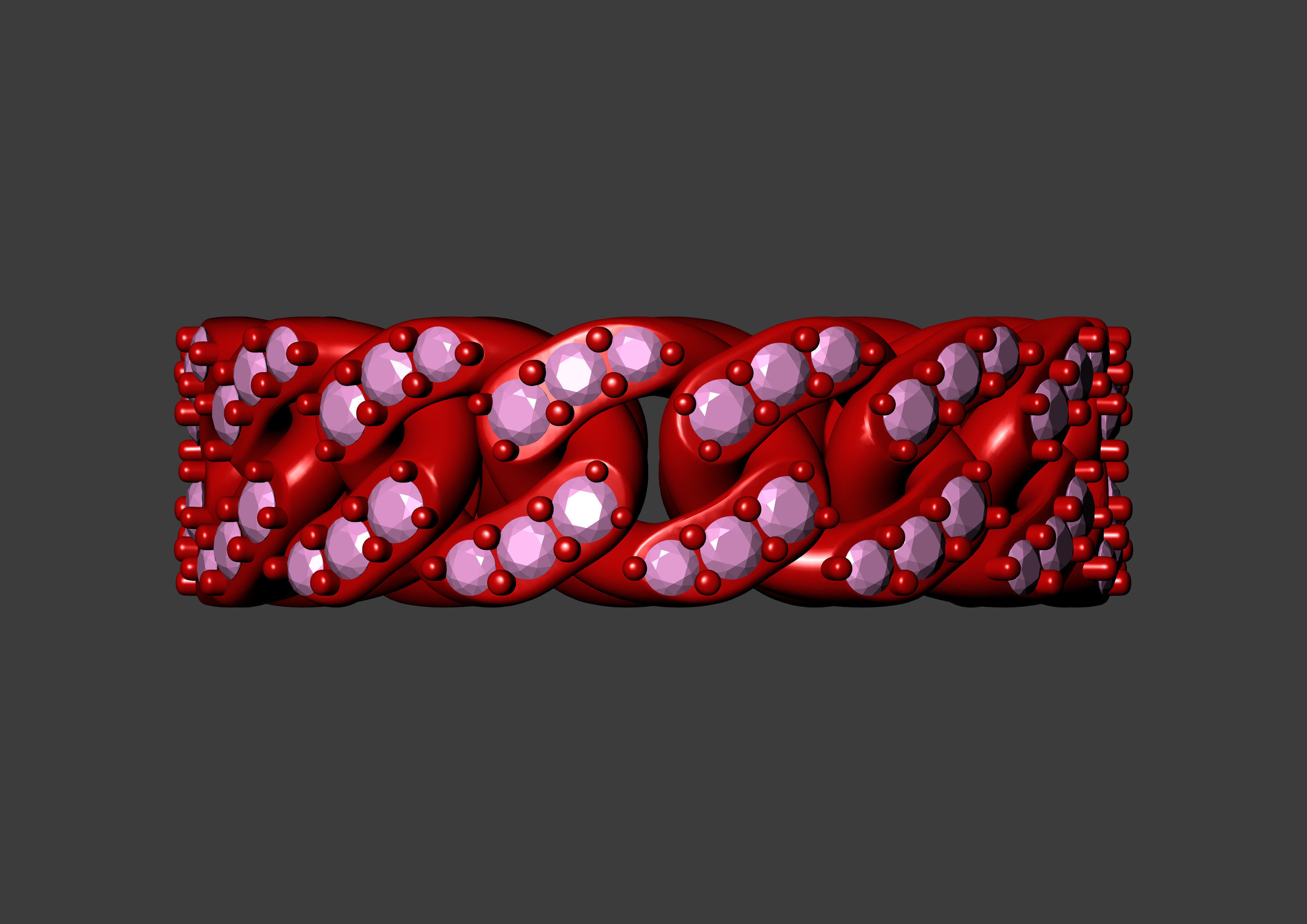 Cuban Chain Ring v2 3D print model_24