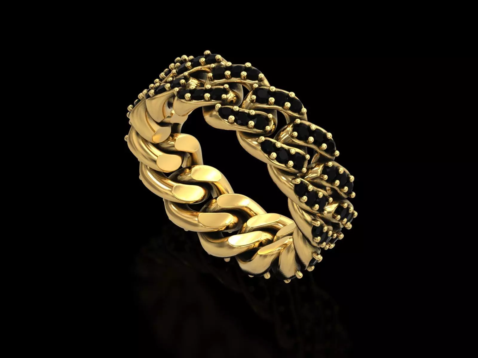 Cuban Chain Ring v2 3D print model_0
