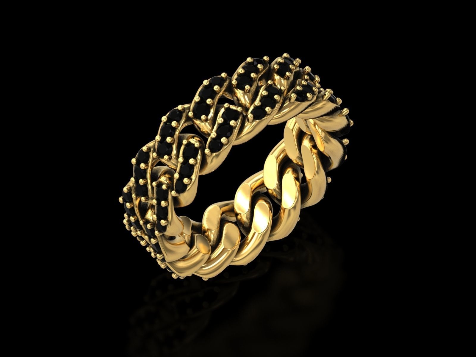 Cuban Chain Ring v2 3D print model_11