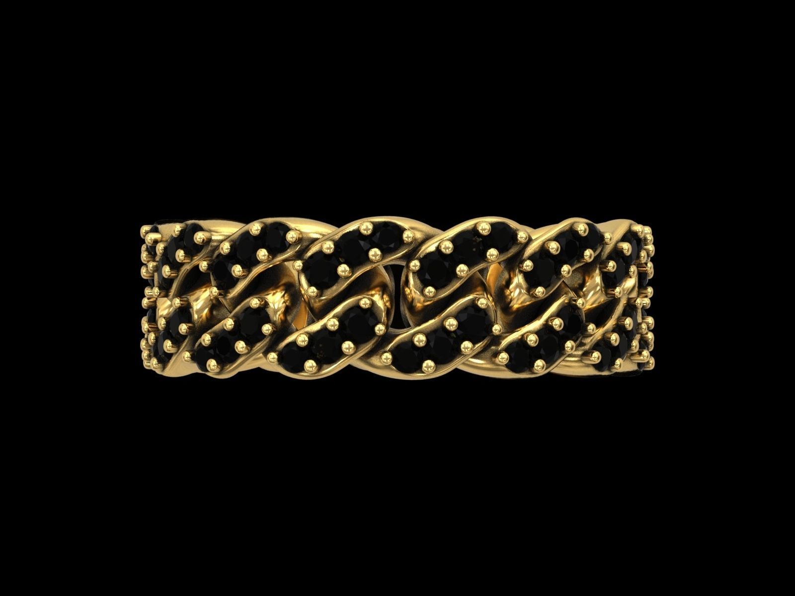 Cuban Chain Ring v2 3D print model_8