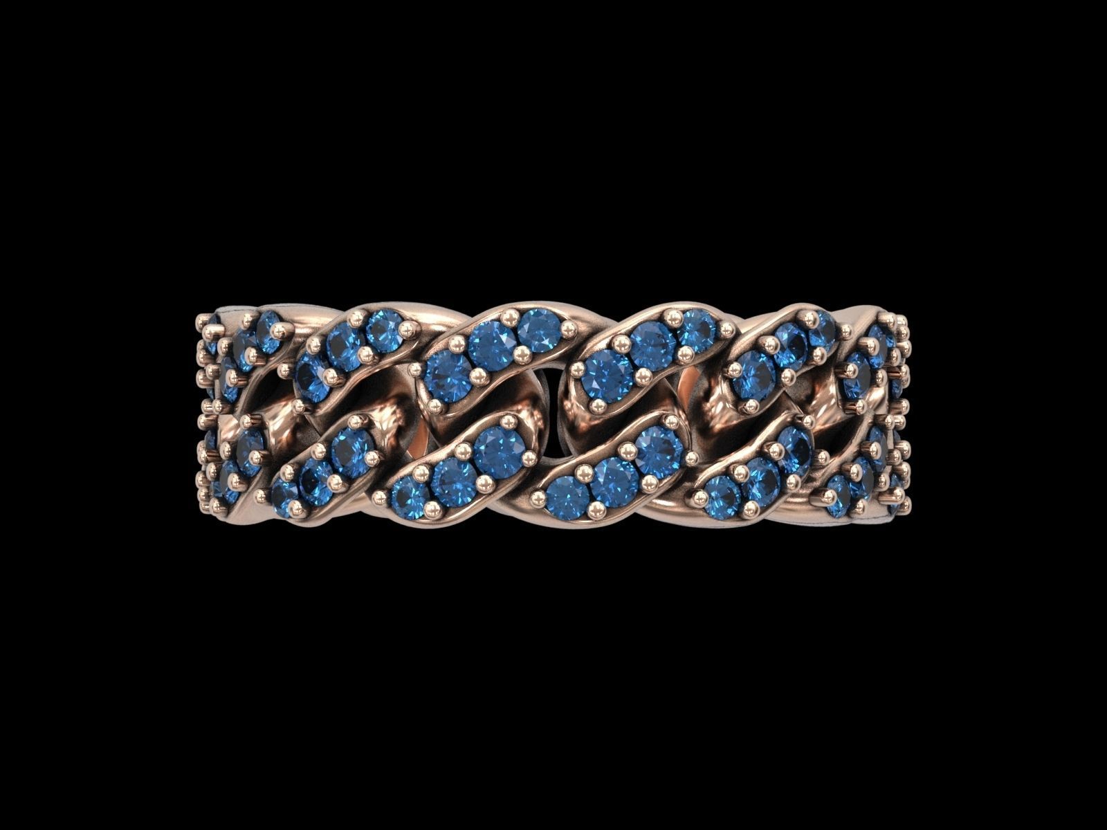 Cuban Chain Ring v2 3D print model_7