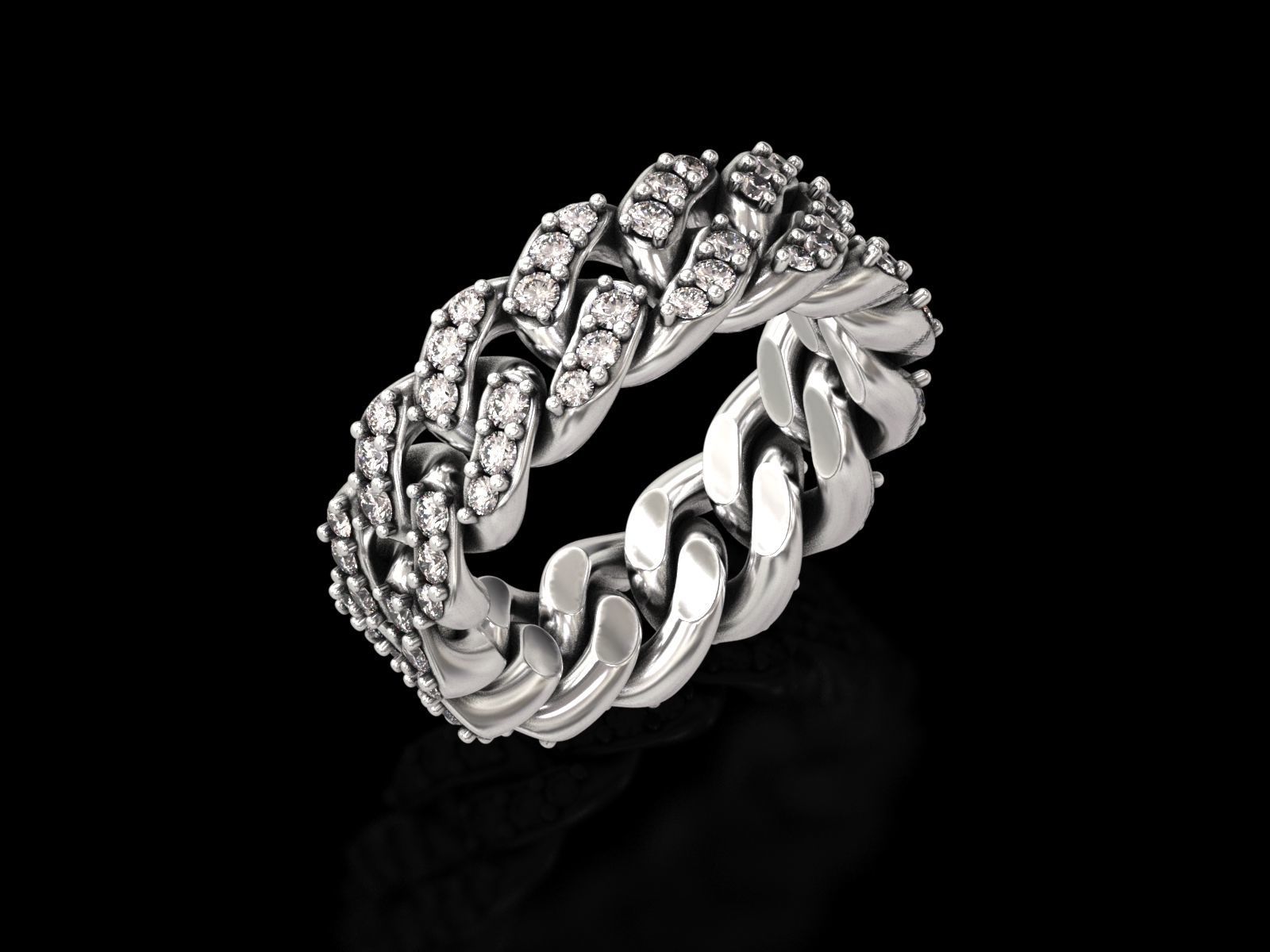 Cuban Chain Ring v2 3D print model_14