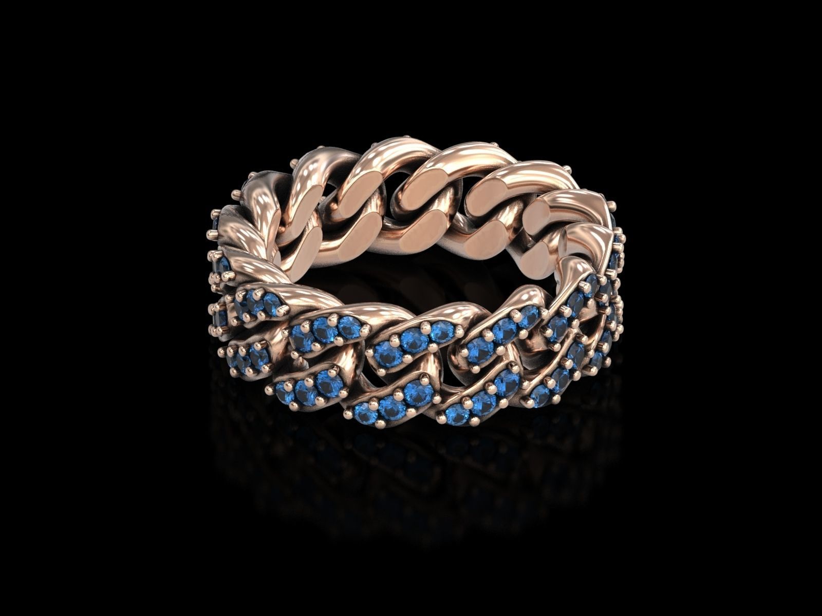 Cuban Chain Ring v2 3D print model_3