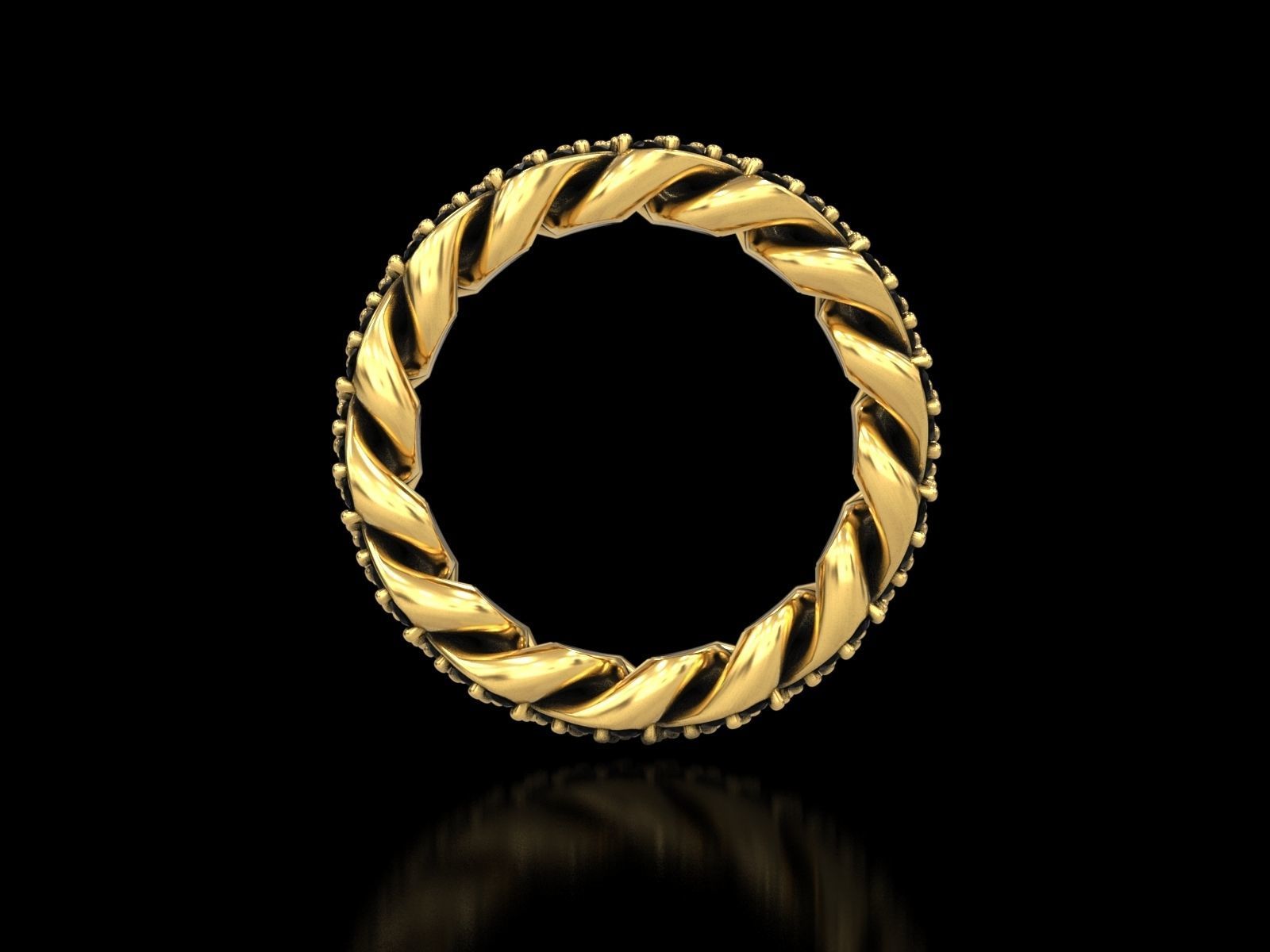 Cuban Chain Ring v2 3D print model_9