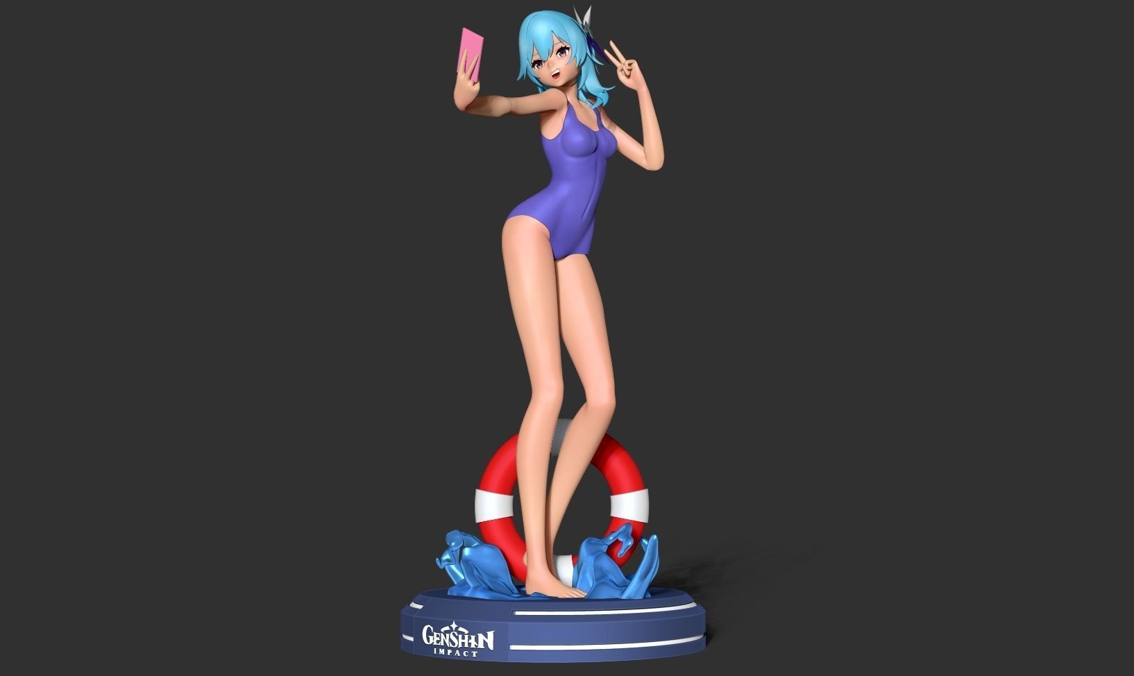 Eula in swimsuit - Genshin Impact Fanart 3D print model_9