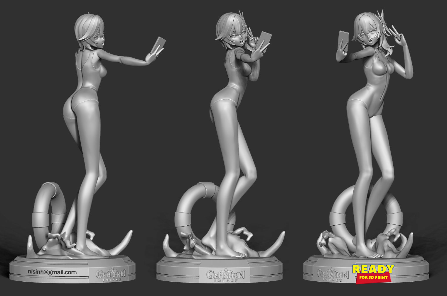 Eula in swimsuit - Genshin Impact Fanart 3D print model_3