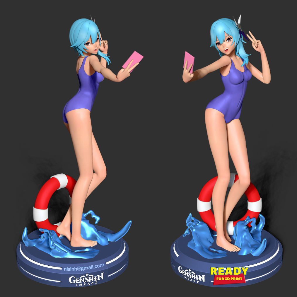 Eula in swimsuit - Genshin Impact Fanart 3D print model_4