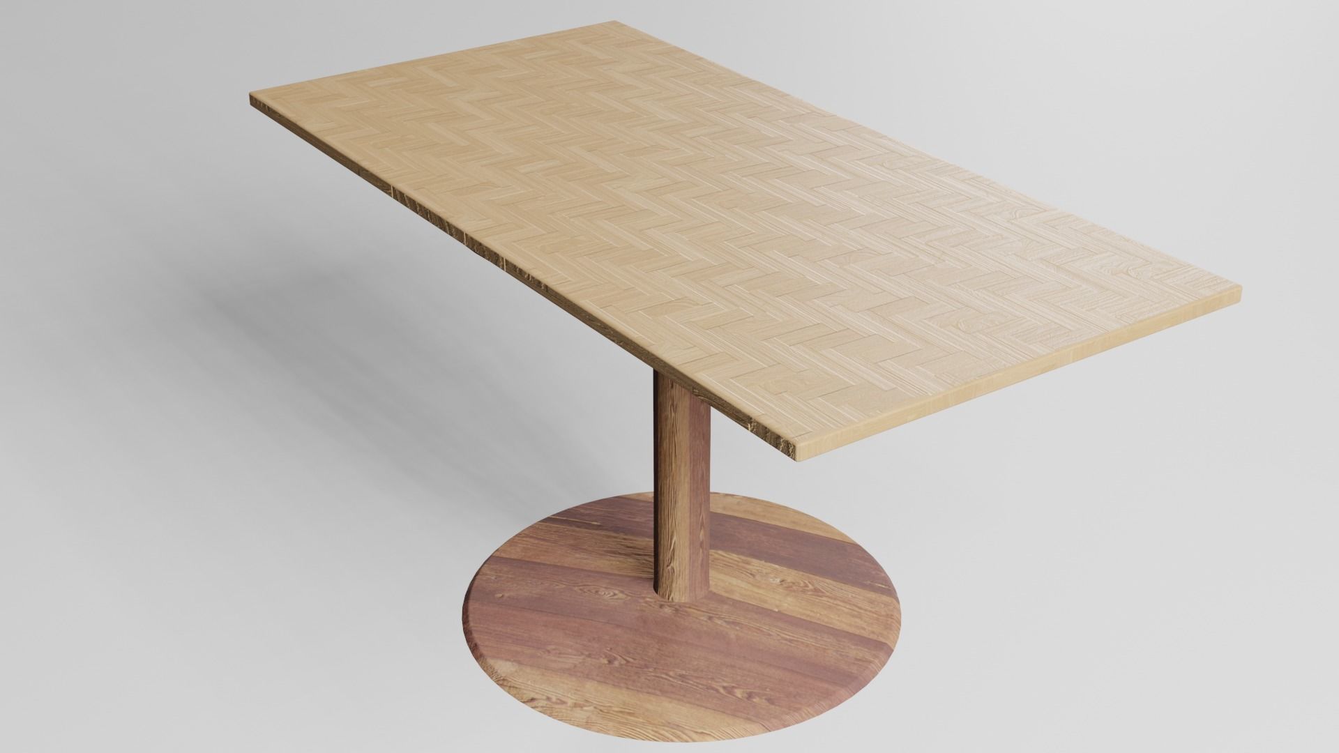 wooden table-A01 Free low-poly 3D model_9