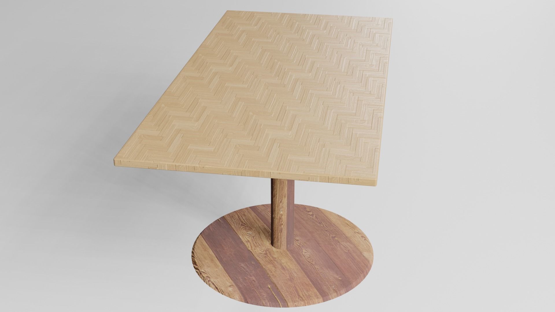 wooden table-A01 Free low-poly 3D model_3