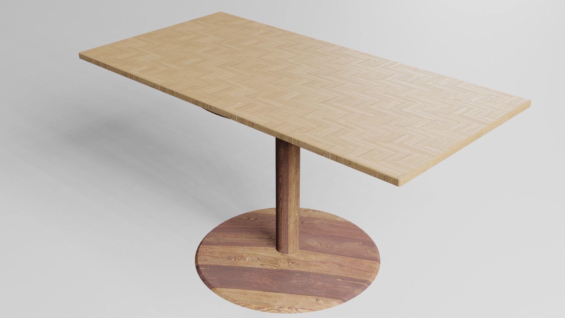 wooden table-A01 Free low-poly 3D model_5