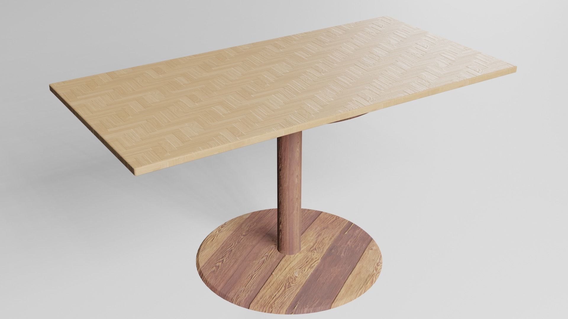 wooden table-A01 Free low-poly 3D model_7