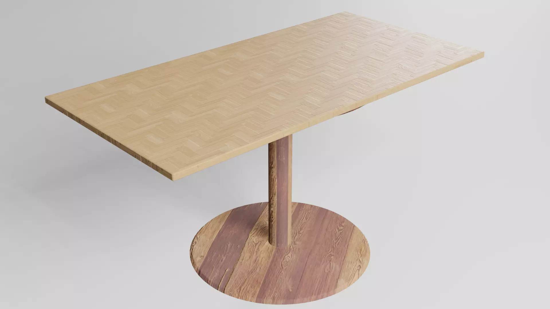 wooden table-A01 Free low-poly 3D model_0