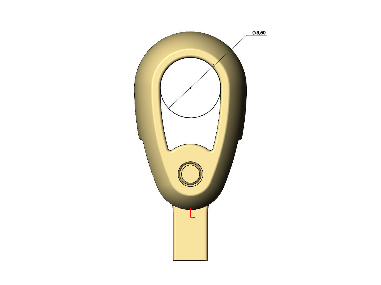 Rounded bail connection for 3 4 5mm chains 3D print model_7