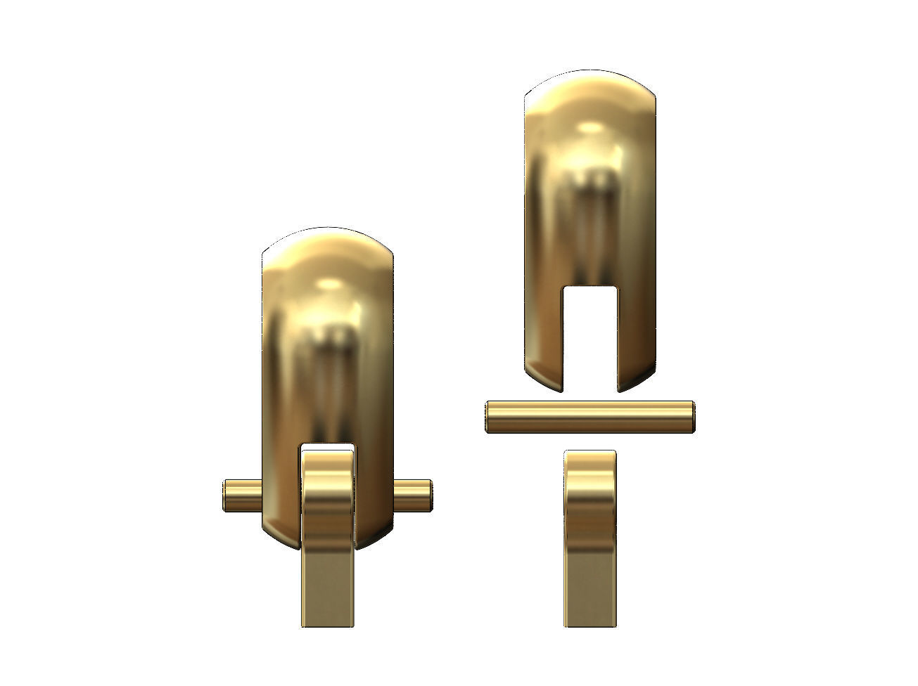 Rounded bail connection for 3 4 5mm chains 3D print model_1