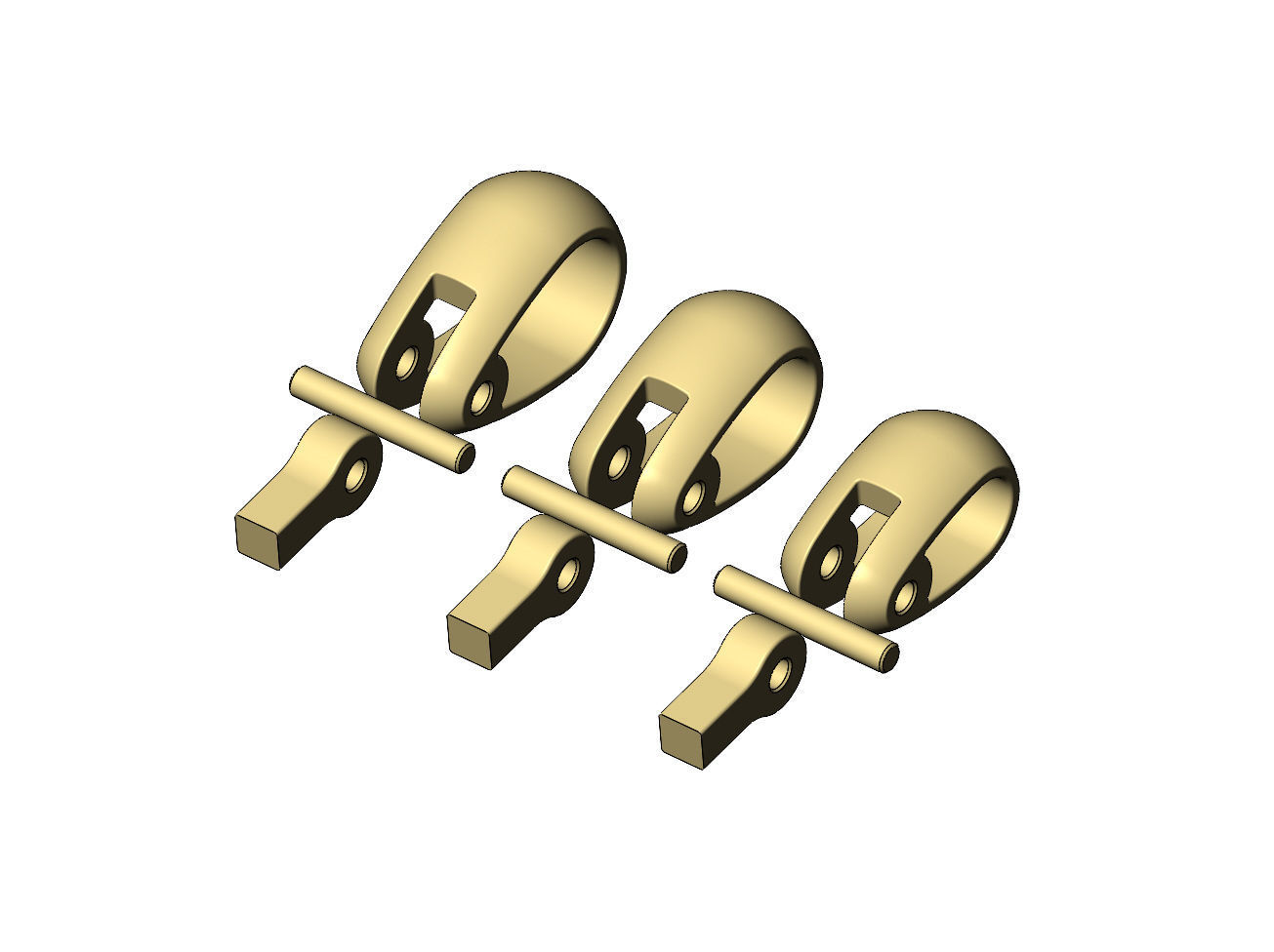 Rounded bail connection for 3 4 5mm chains 3D print model_9