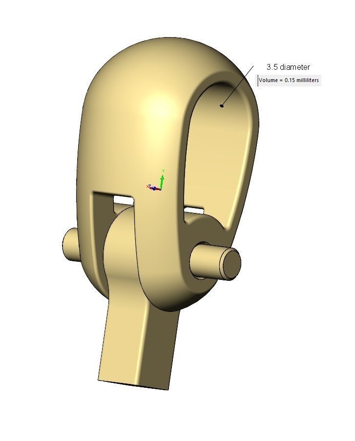 Rounded bail connection for 3 4 5mm chains 3D print model_17